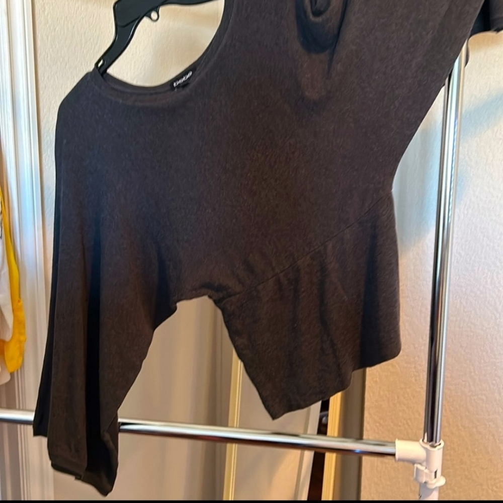 Bebe brand, size small bell sleeve, cinch waist knit top